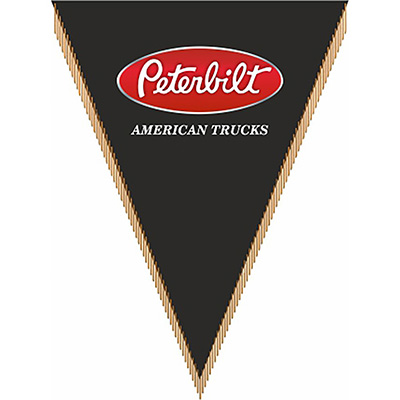 Вымпел треугольный PETERBILT trucks фон черный (260х200) цветной  (уп.1шт) SKYWAY