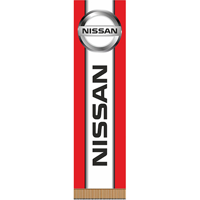 Вымпел прямоугольный NISSAN фон красный (200х55) цветной (1шт) SKYWAY